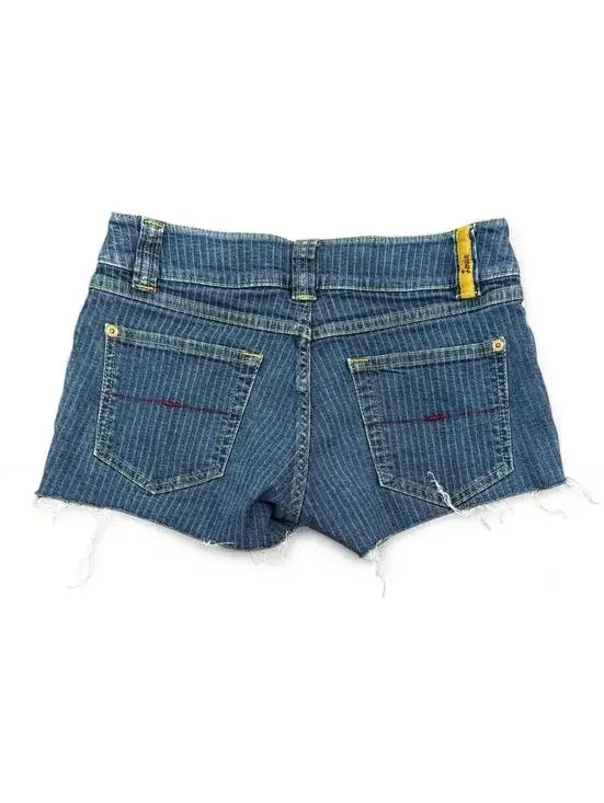 Y2K pinstripe low rise cut off denim shorts Sz. 27 - Picture 4 of 5